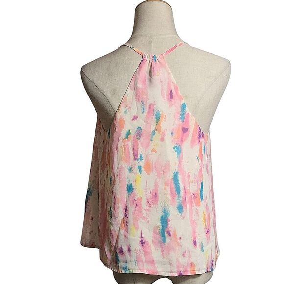 Rory Beca Forever 21 Colorful Painted Look Halter Neck Blouse Top - Picture 4 of 7